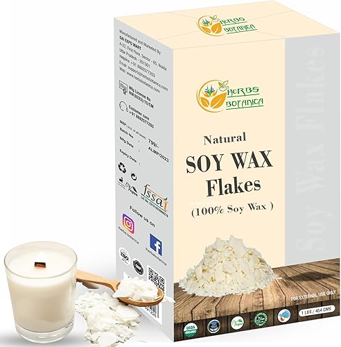 Herbs Botanica Copos de cera de soja para hacer velas, chips de cera de soja natural, suministros de cera de cera, velas perfumadas, cera de