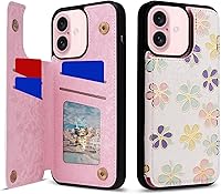 Vista 367 de UEEBAI Funda tipo cartera para iPhone 15 Pro Max con tarjetero, cubierta de cuero PU con soporte, bloqueo RFID, doble cierre magnético, relieve