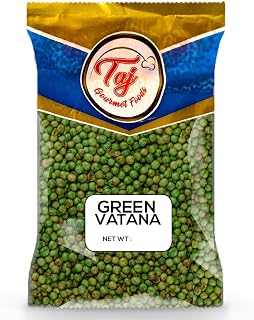 TAJ Green Peas Whole 2lb - Dried Vatana Matar Marrowfat Peas, Protein-Rich for Soups, Stews & Curries