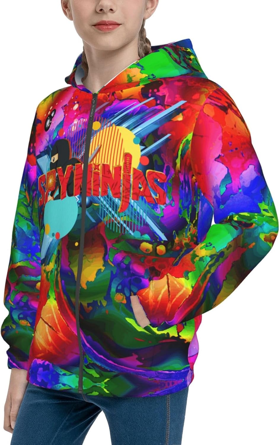 3d Print Teenage Long Sleeve Zipper Hoodie Sweatshirt Cartoon With Pocket Sweatshirts Daily Outdoor