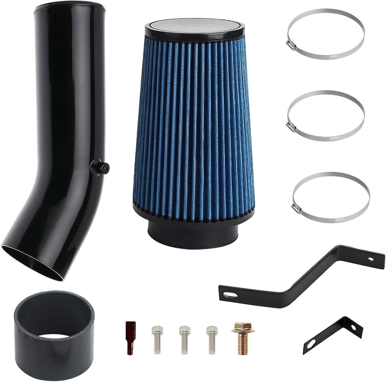 7.3L Cold Air Intake Kit 4" Cold Air Intake Pipe Kit for Ford F250 F350 Super Duty 1999.5 2000 2001 2002 2003 7.3 Powerstroke Diesel (Blue)