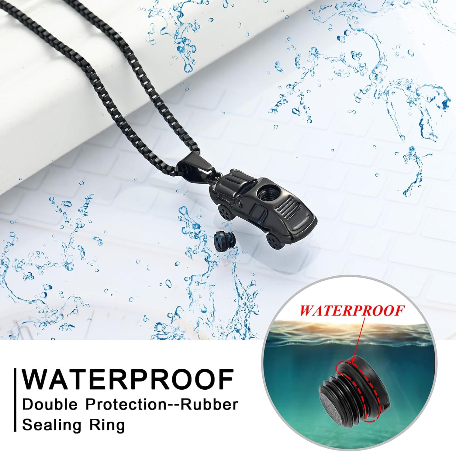 XSMZB Mini Car Cremation Jewelry Memorial Urn Necklace for Ashes Stainless Steel Pendant Human Pet Ashes Holder Keepsake Gift for Men Women - Image 4