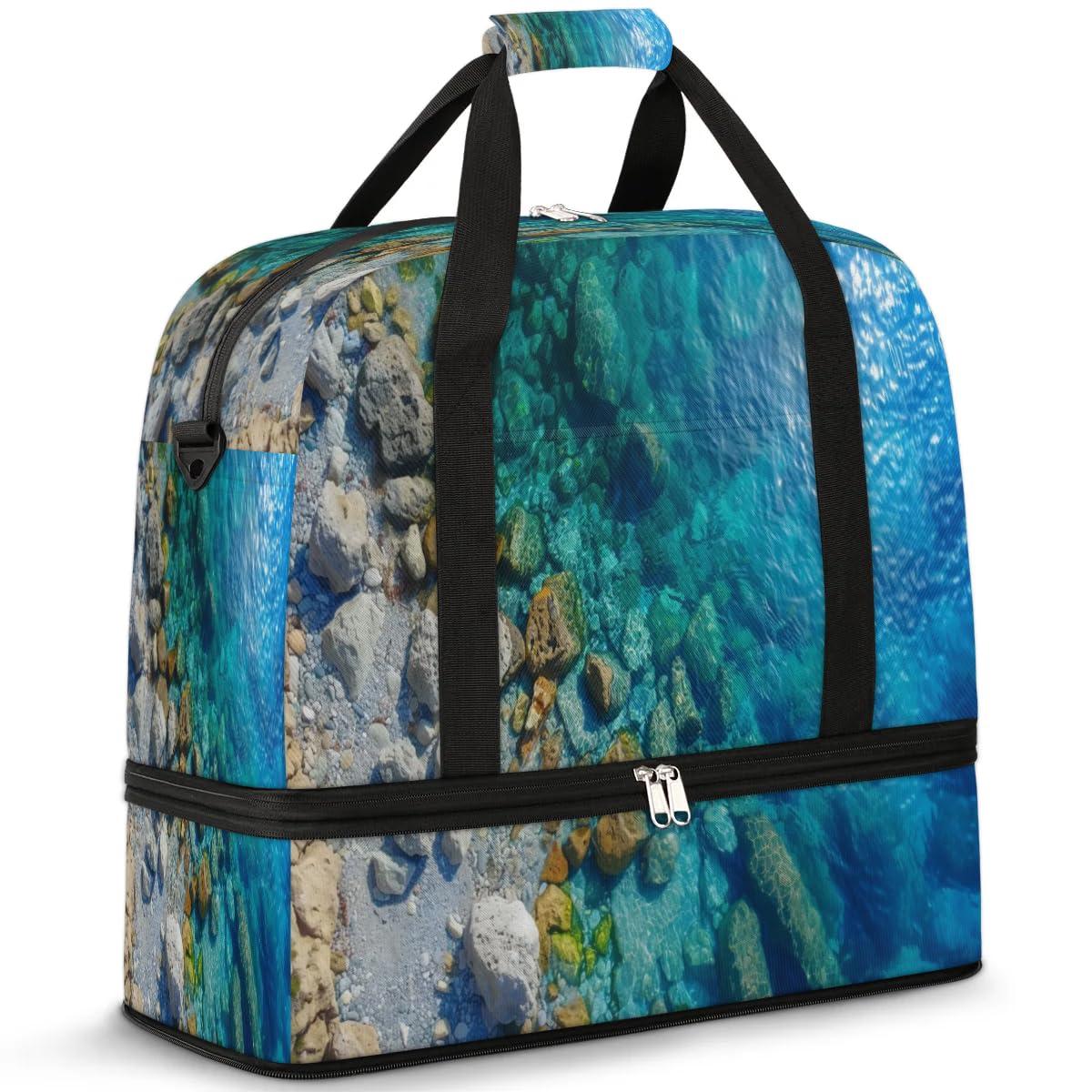 Bolsa de viaje separada y plegable de 47 L con estampado de mar oceánico 8