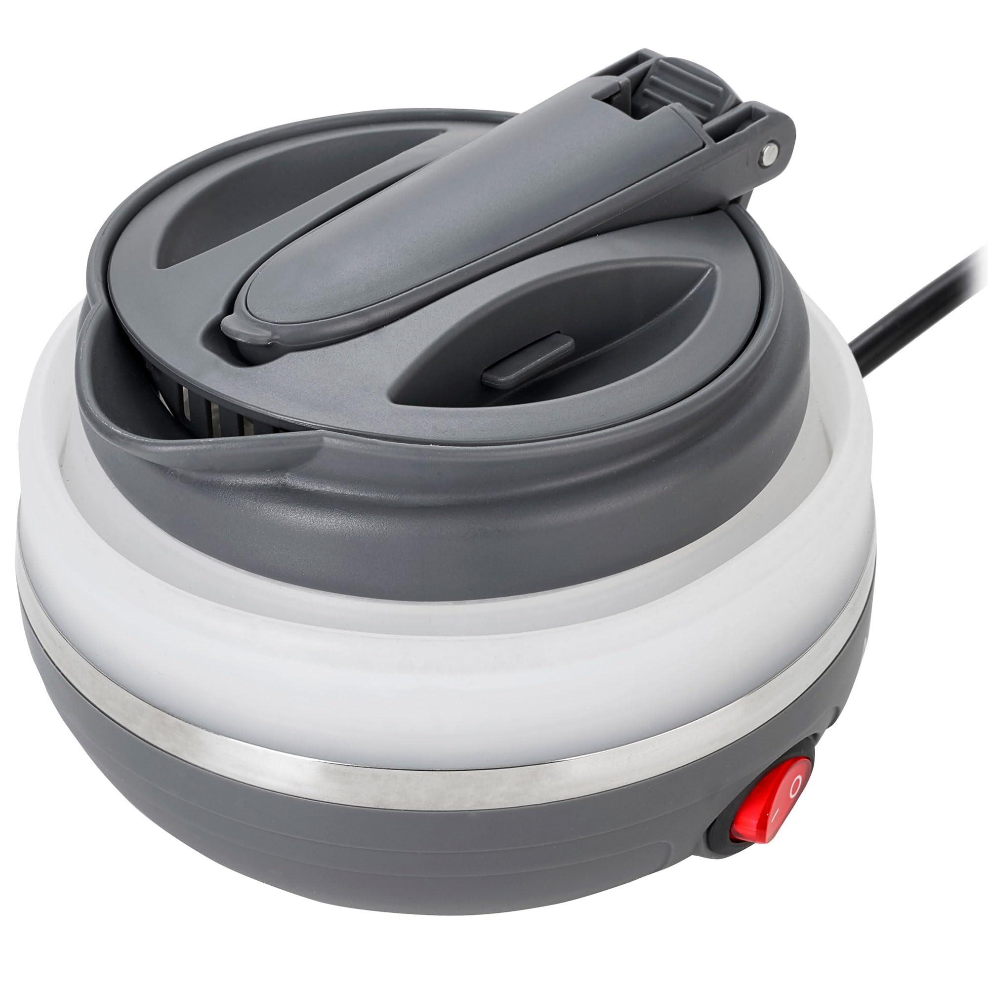 Mesko MS1375 Bouilloire Électrique Pliable, 0,6 litre, Silicone, sans BPA, Élément Chauffant Cachée, Couvercle Automatique, Idéale pour les Voyages et Camping 750W, Blanc
