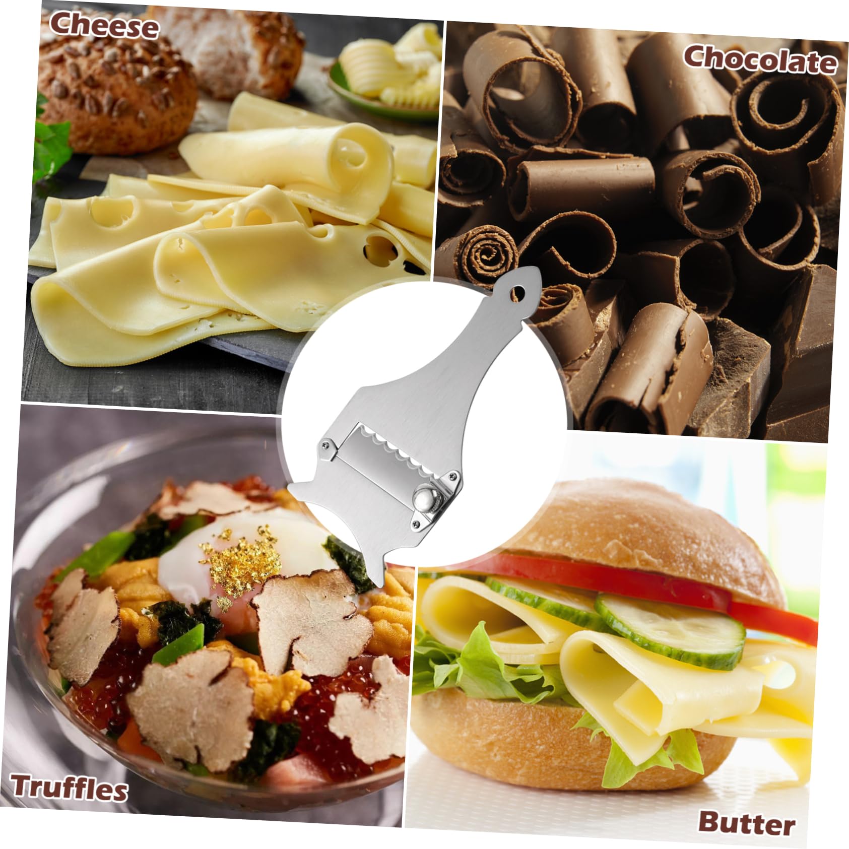 IMIKEYA Pelador Portátil de Acero Inoxidable para Frutas y Verduras, Plata