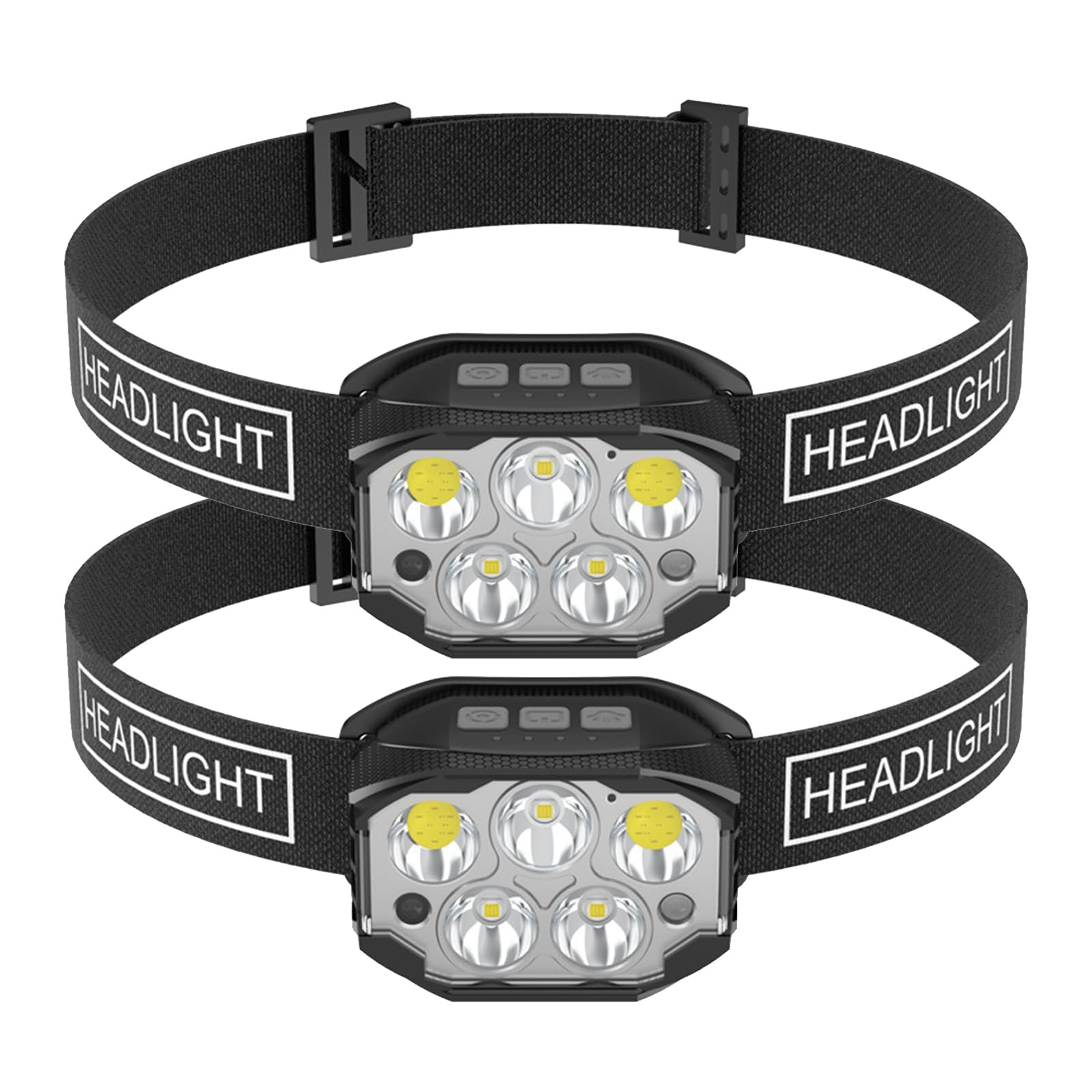 Lixada Headlamp Flashlight, 1200 Lumen Ultra-Light Bright LED Rechargeable Headlight with White Red Light,2Pack Waterproof Motion Sensor Head Lamp,12 Mode for Outdoor Camping Running Cycling Fishing