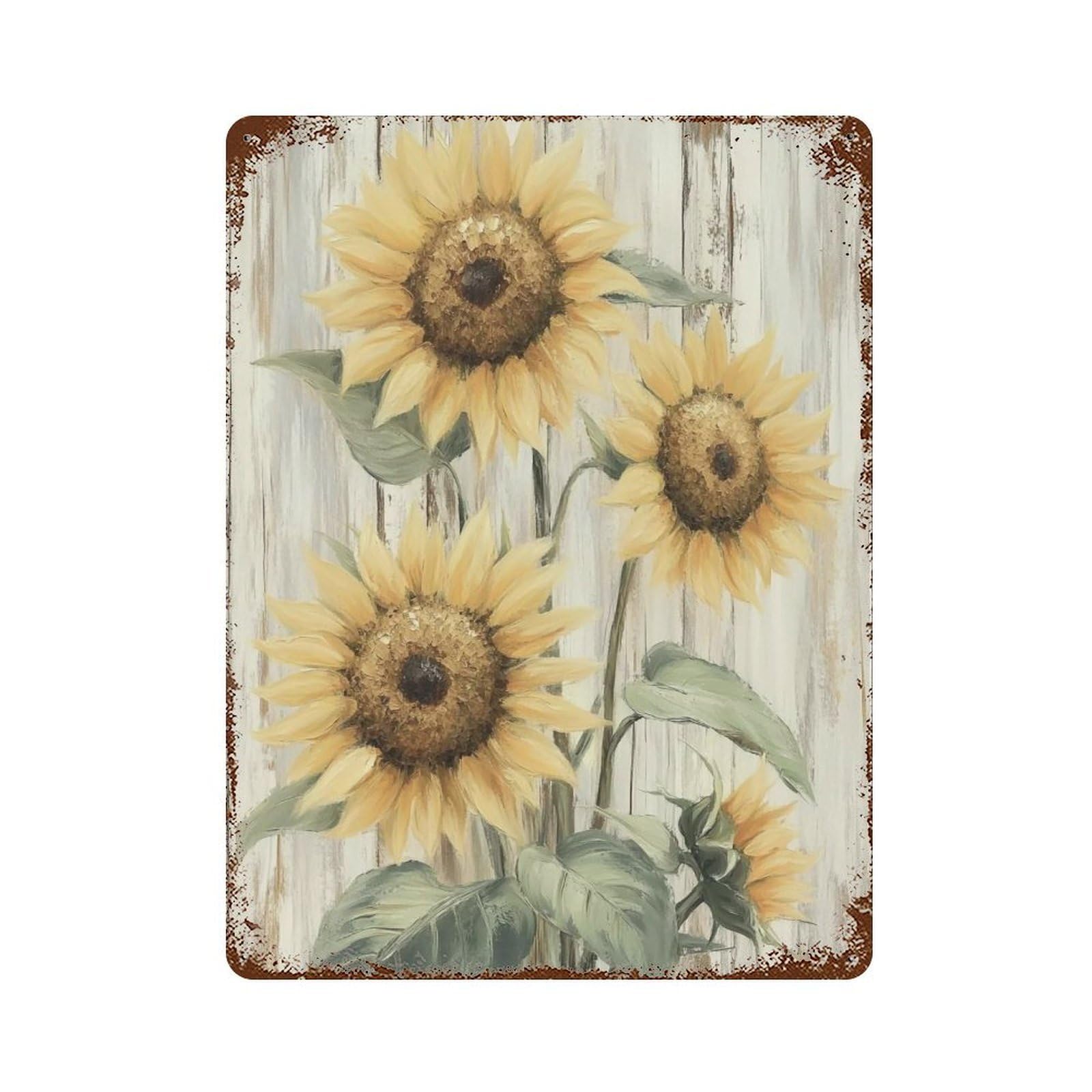YHGERTKU Cottage Sunflowers 02 Wall Art Retro Iron Vintage Metal Tin Sign Poster Modern Decor for Living Rooms Gift 40x30cm