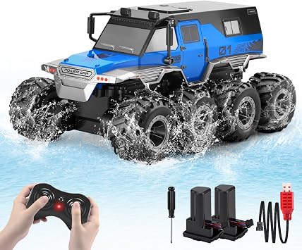 PAISHENKEJI Remote Control Car RC Car - 8WD RC Truck Toy Cars 20km/h Amphibious Off-Road Remote Control Truck 2.4GHz Drift Crawler 360 Rotating for 3-14 years Boys and Adult Birthday Chirstmas Gift