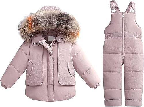 Toddler Boys Girls Snowsuit Winter Warm Hooded Jacket Coat Jumpsuit Playsuits Set Baby Coats for Boys