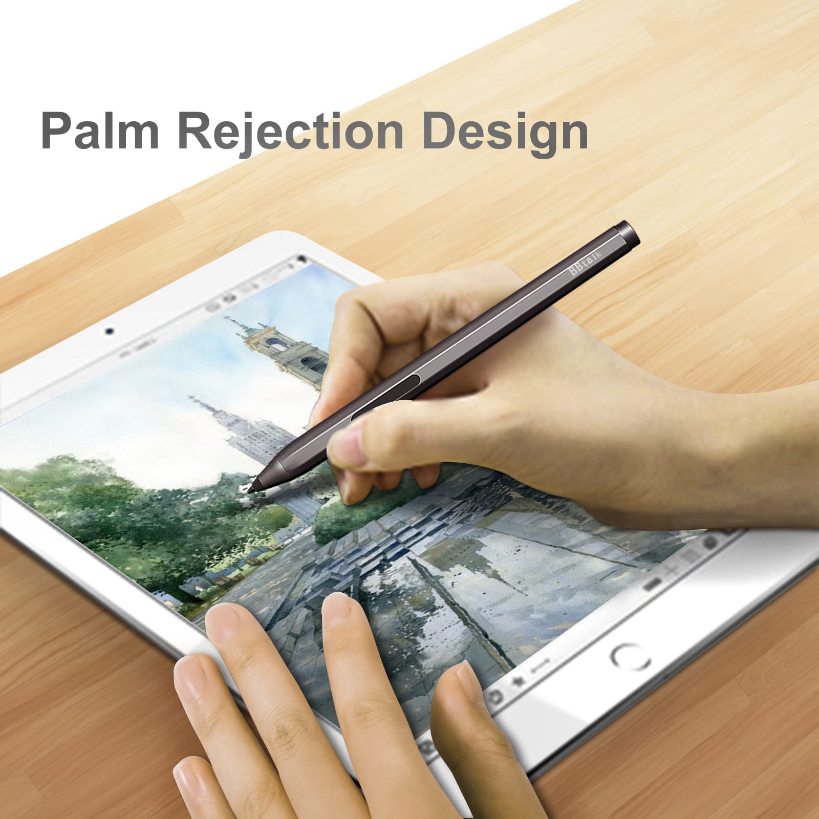 Pen for Surface Pro 8/X/7/6/5/4/3, Surface 3, Go 3/2/1, Laptop 4/3/2/1, Book/Studio, Stylus Pen for Microsoft Surface with Magnetic Adsorption, Palm Rejection, 1024 Pressure Sensitivity (Deep Gray)