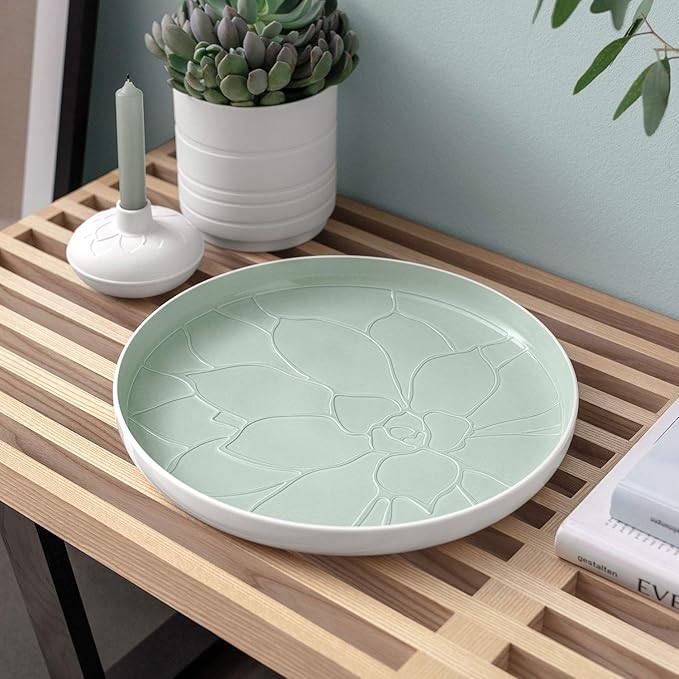 Villeroy & Boch - its my home mineral tray, round premium porcelain serving  tray in a modern design, green, white : like. by Villeroy & Boch:  Amazon.co.uk: Home & Kitchen