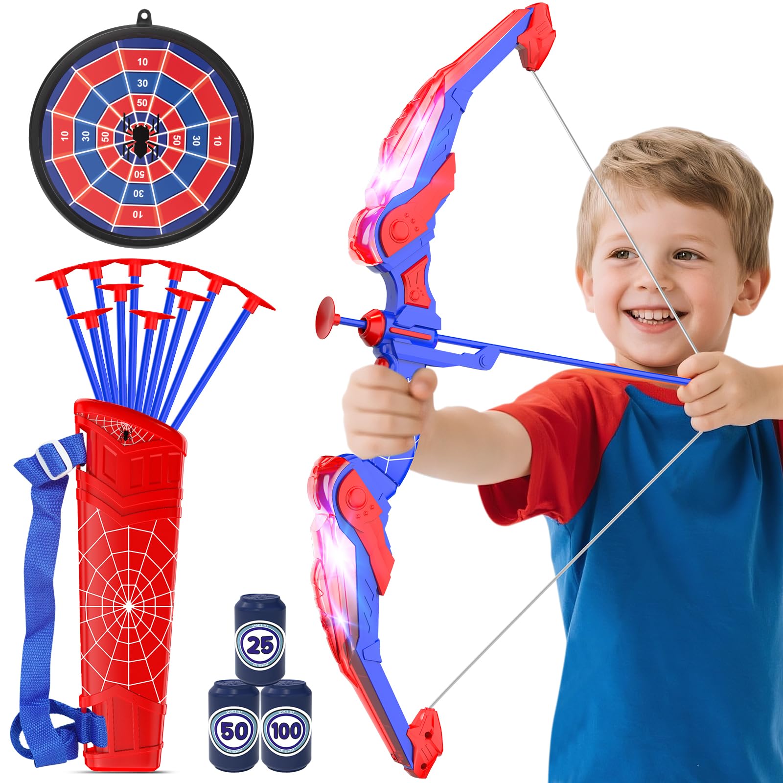 Joozmui Bow and Arrow Set Kids with LED Lighting, Boys Toys Age 3