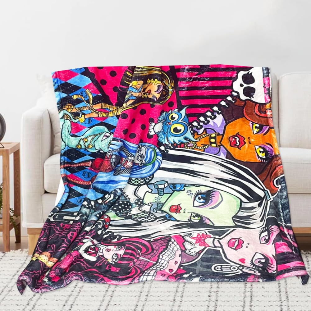 Flannel Blanket for Children, Plush Blanket, Monster Children's Blanket, Blanket for Sofa or Bed, Flannel Blanket for Living Room (100 x 70 cm)