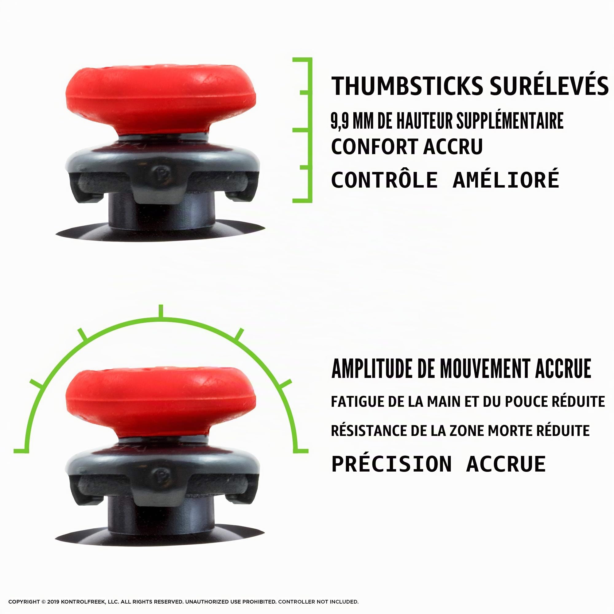 KontrolFreek FPS Freek Inferno pour Manette Xbox One et Xbox Series X | Manettes de Perfomance | 2 Haut et Concave | Rouge