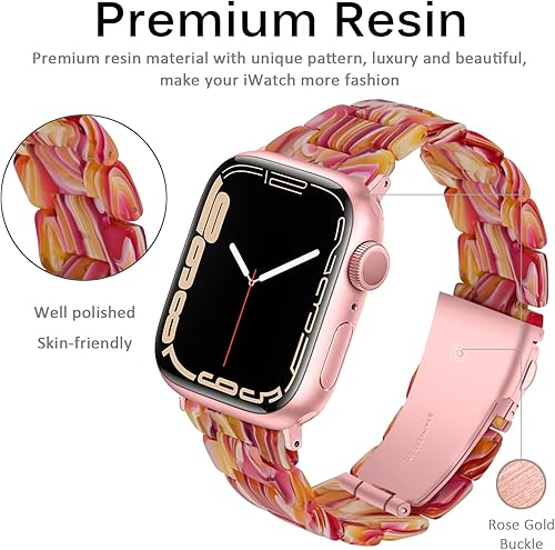 Miniatura 2 de Miimall Compatible with Apple Watch Resin Band 38mm 40mm 41mm 42mm 44mm 45mm Color Series for Apple Watch SESE2 Series 9 Series8 Series 7 Series 6
