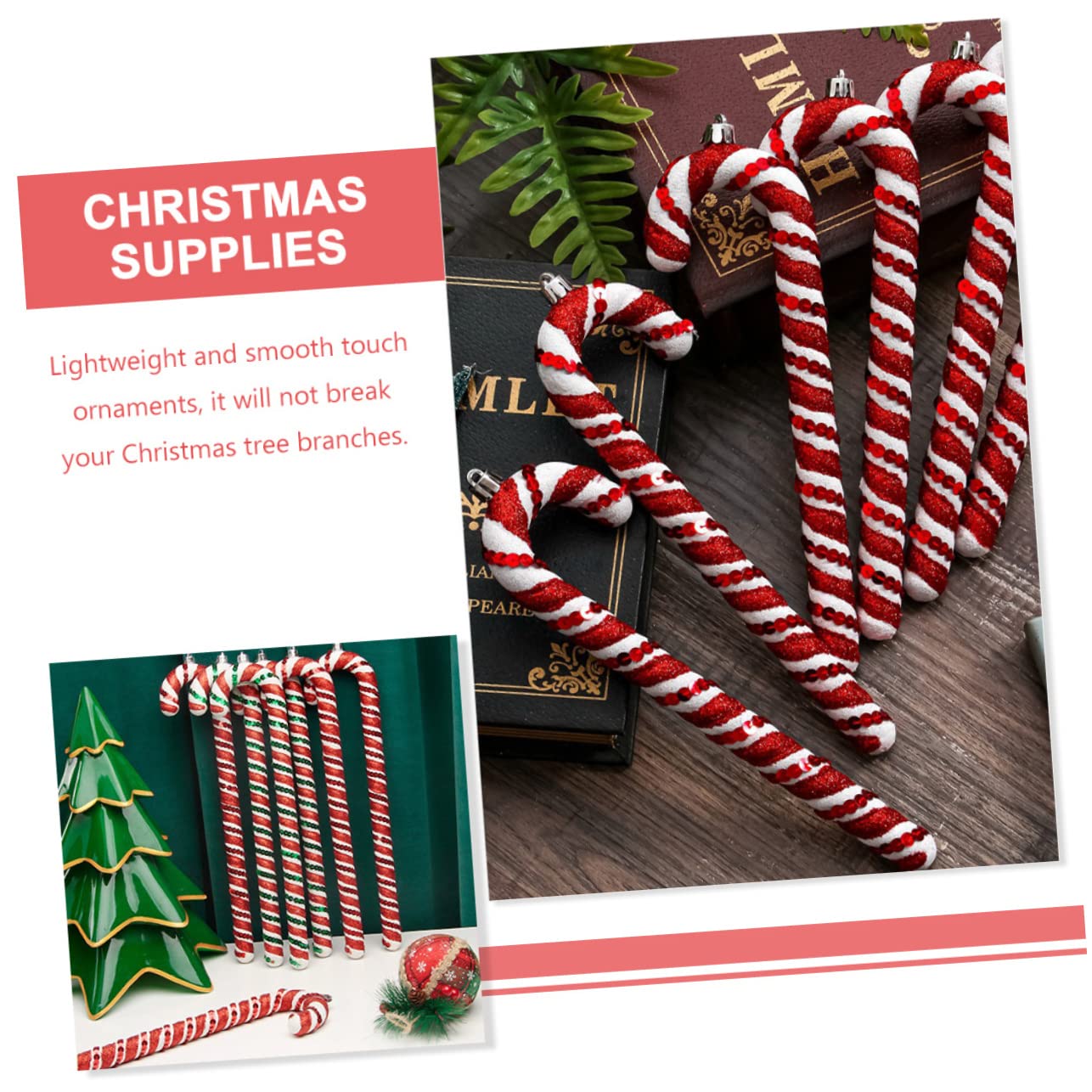 Cabilock 3 Juegos Colgante De Árbol De Navidad De Nieve Soportes Navideños Decoración De Dulces De Jengibre Guirnalda Pegatinas Adornos De Decoración Navideña 6 Piezas * 3