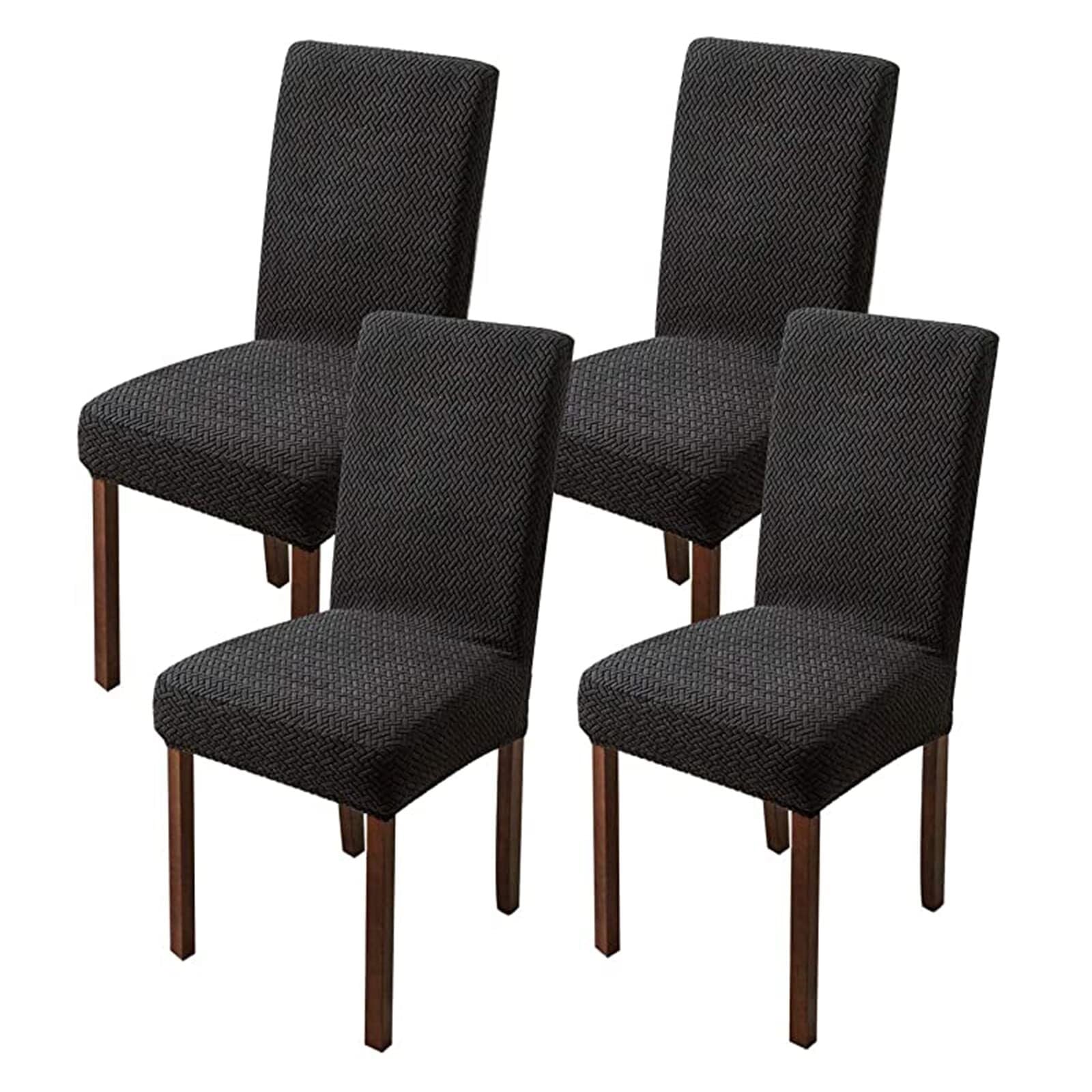 NMVAWIPT Stretch Dining Chair Covers, Removable Washable Elastic Slipcovers, Ideal For Kitchen, Room, Wedding, Hotel, Banquet(1#,4pcs)
