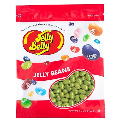 Jelly Belly Juicy Pear Jelly Bean - Bolsa resellable de 1 libra 16 onzas - Genuina oficial directamente de la fuente