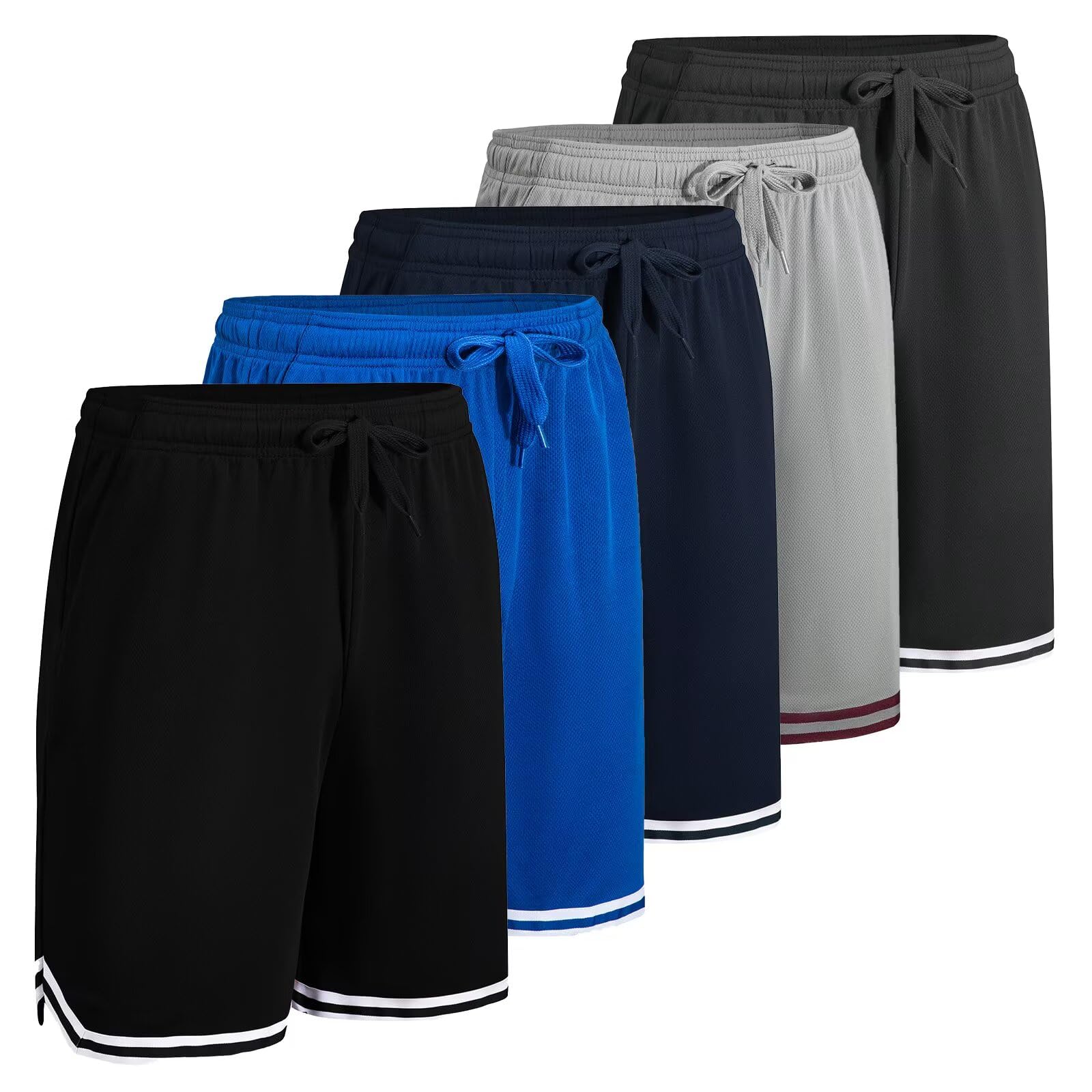 LeeHanTon Mens Basketball Shorts Running Athletic Workout Shorts Breathable Gym Shorts Quick Dry