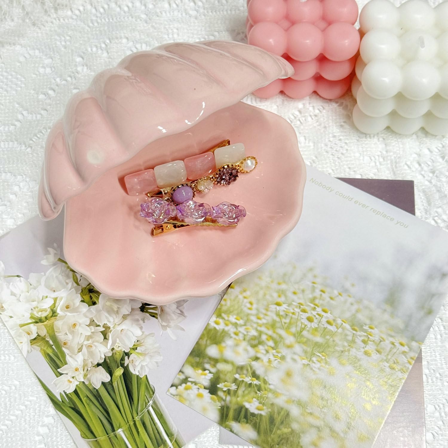 GO2HEJING Muschel Schmuckschale - Dekorativer Ringhalter Für Bad & Wohnzimmer