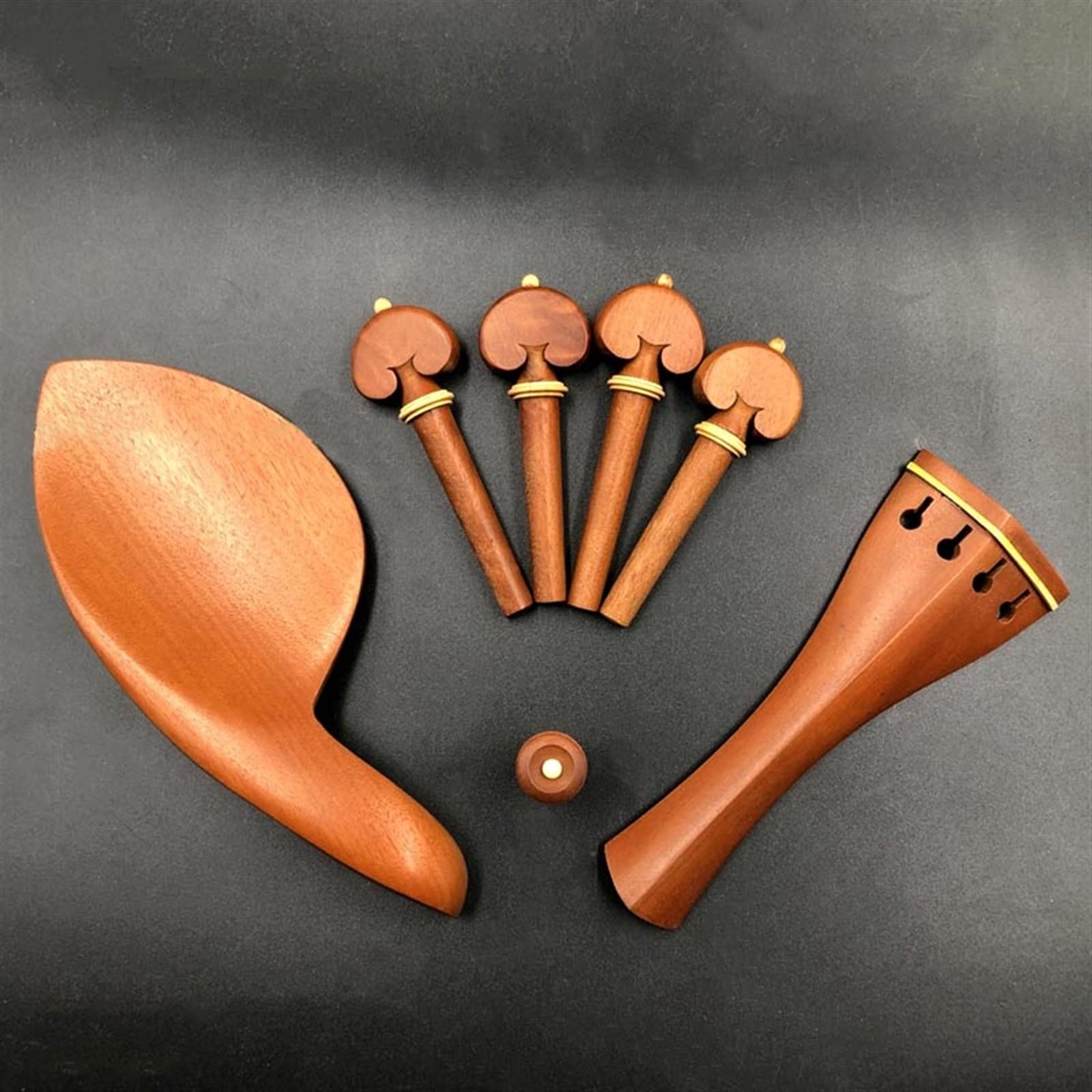 Skrzypiec Akcesoria 4/4 Skrzypce Zestaw Akcesoriów Do Drewna Jujube Tailpiece Kołki Stroikowe Końcówki Podbródek/uchwyt Podbródka (Color : 02)