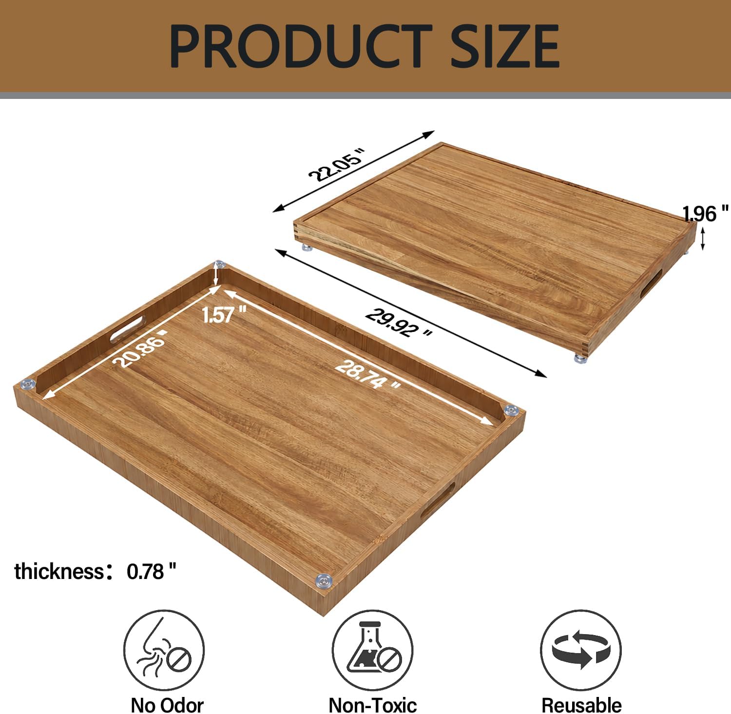 YUHFERA Stove Cover Board for Gas Stovetop - 30" x 22" Noodle Board Electric Stove Cover for RV Stove Top, Extra Countertop Space for Kitchen Stovetop（Acacia）