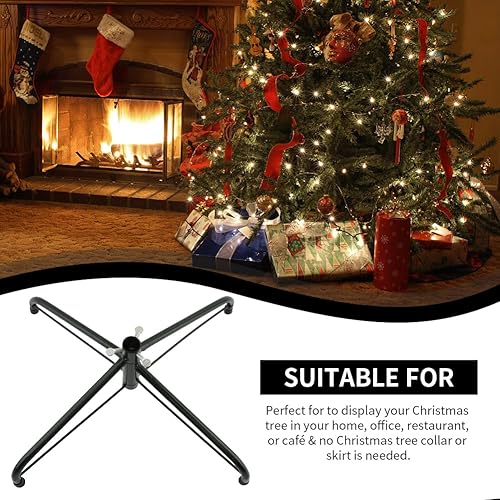 Miniatura 6 de Jaeskeclip Soporte para árbol de Navidad, base de repuesto artificial para árbol de Navidad, soporte de hierro a prueba de golpes, plegable, para el