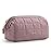 BAGSMART Makeup Bag Travel Cosmetic Bag, Puffy Padded Make Up Bags for Women Makeup Organizer Case, Wide-open Pouch Purse Travel Essentials Toiletries Accessories Brushes, Grayish Purple