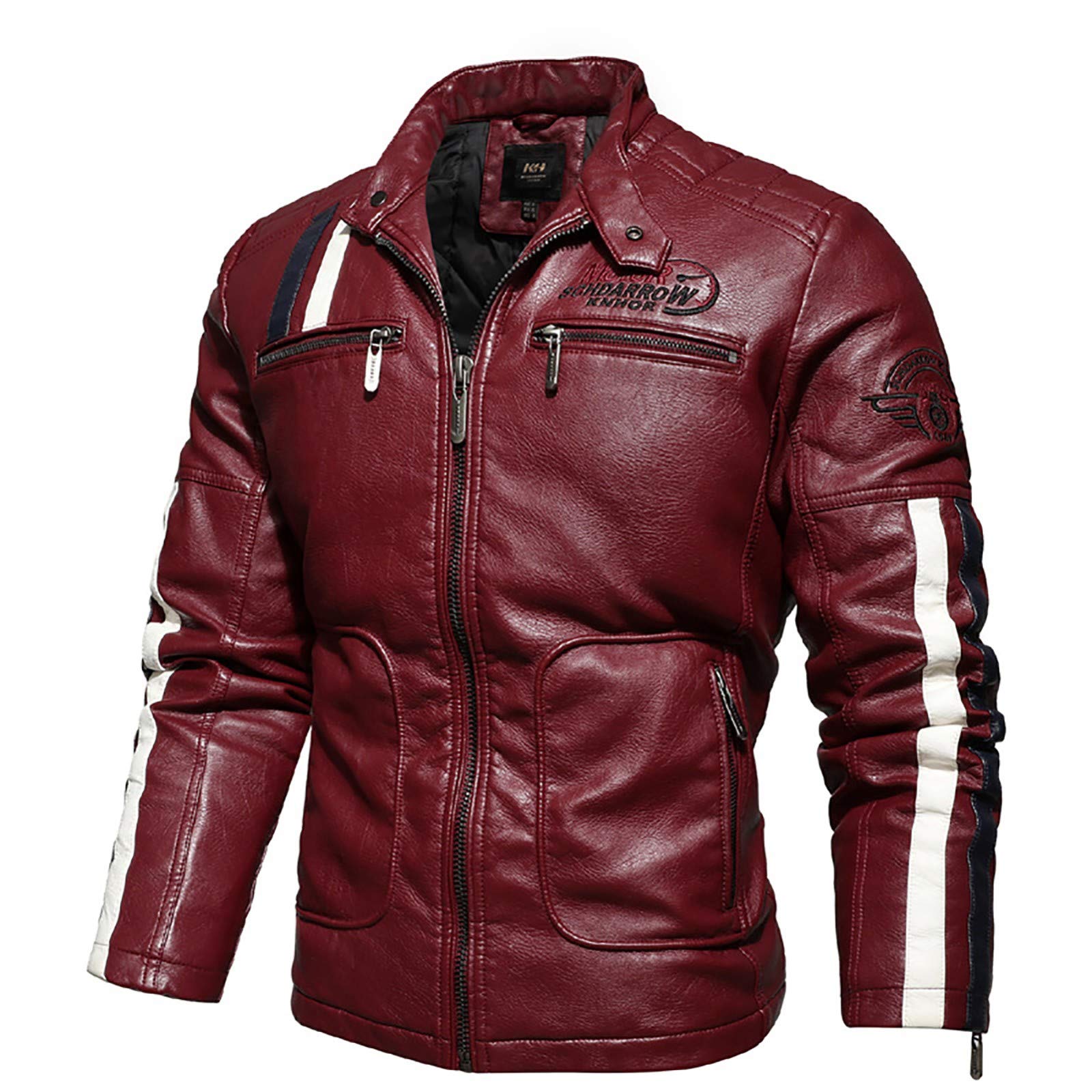 Giacca Moto con Protezioni Certificata CE Abbigliamento da corsa da uomo autunno e inverno Giacche da moto europee e americane in pelle PU giacche da uomo resistenti al freddo