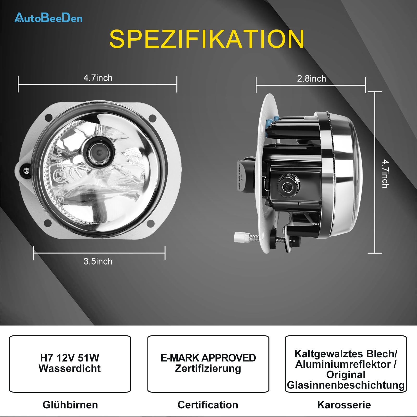 Nebelscheinwerfer für Mercedes Benz MB W164 W251 V251 R230 C209 C216 A209 S204 W204 W211, (C CLK E M R S SL Klasse), 2002-2014, nur für AMG Paket Stoßstange (Klar)