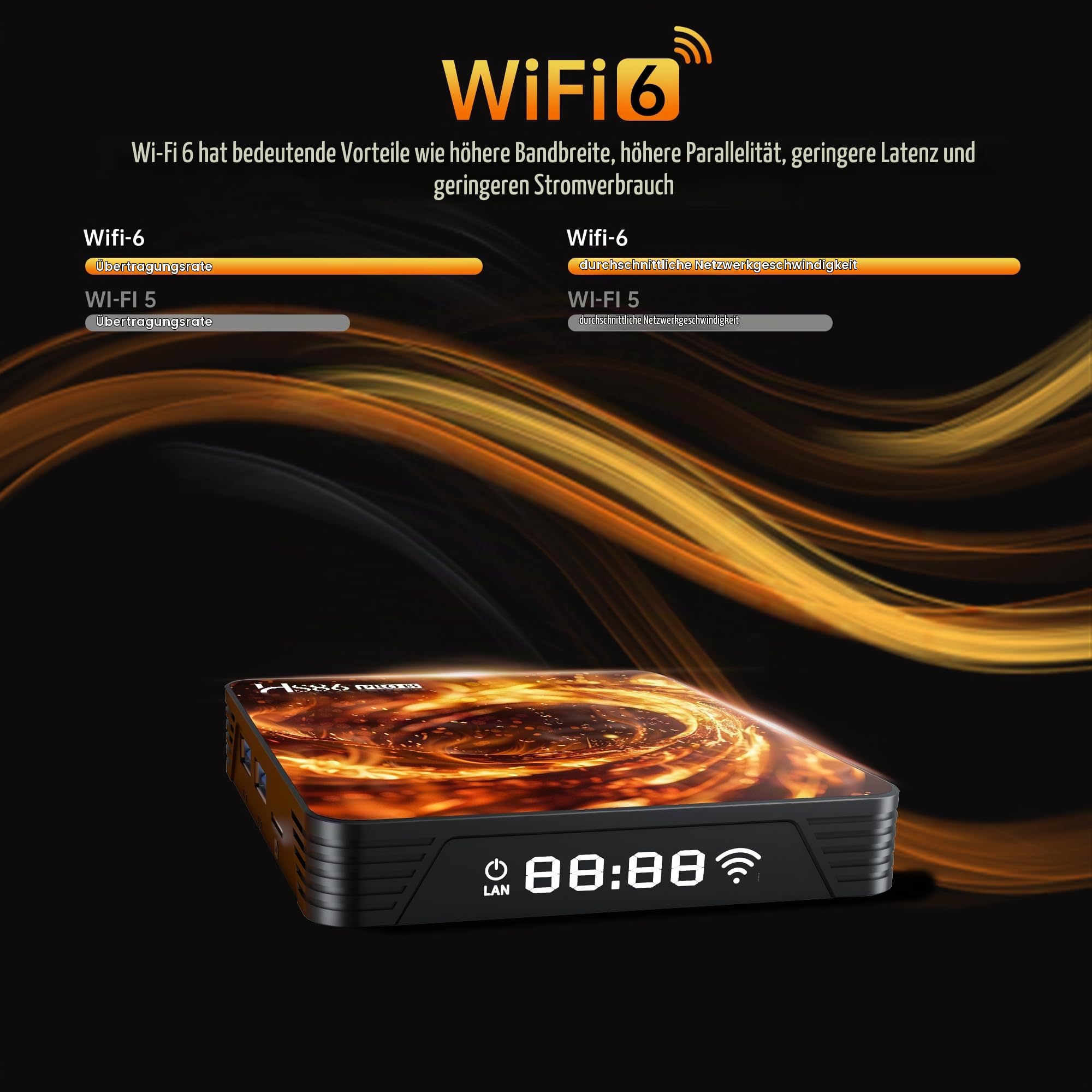 HS86 PRO13 TV Box Android 14.0, 2026 Neue Android Box RK3528 4 GB 64 GB Unterstützt 4K 8K 2,4/5,8 GHz Dualband WiFi6 HDR10+ 100M Ethernet BT5.0 Internet TV Box Smart mit Bluetooth-Sprachfernbedienung