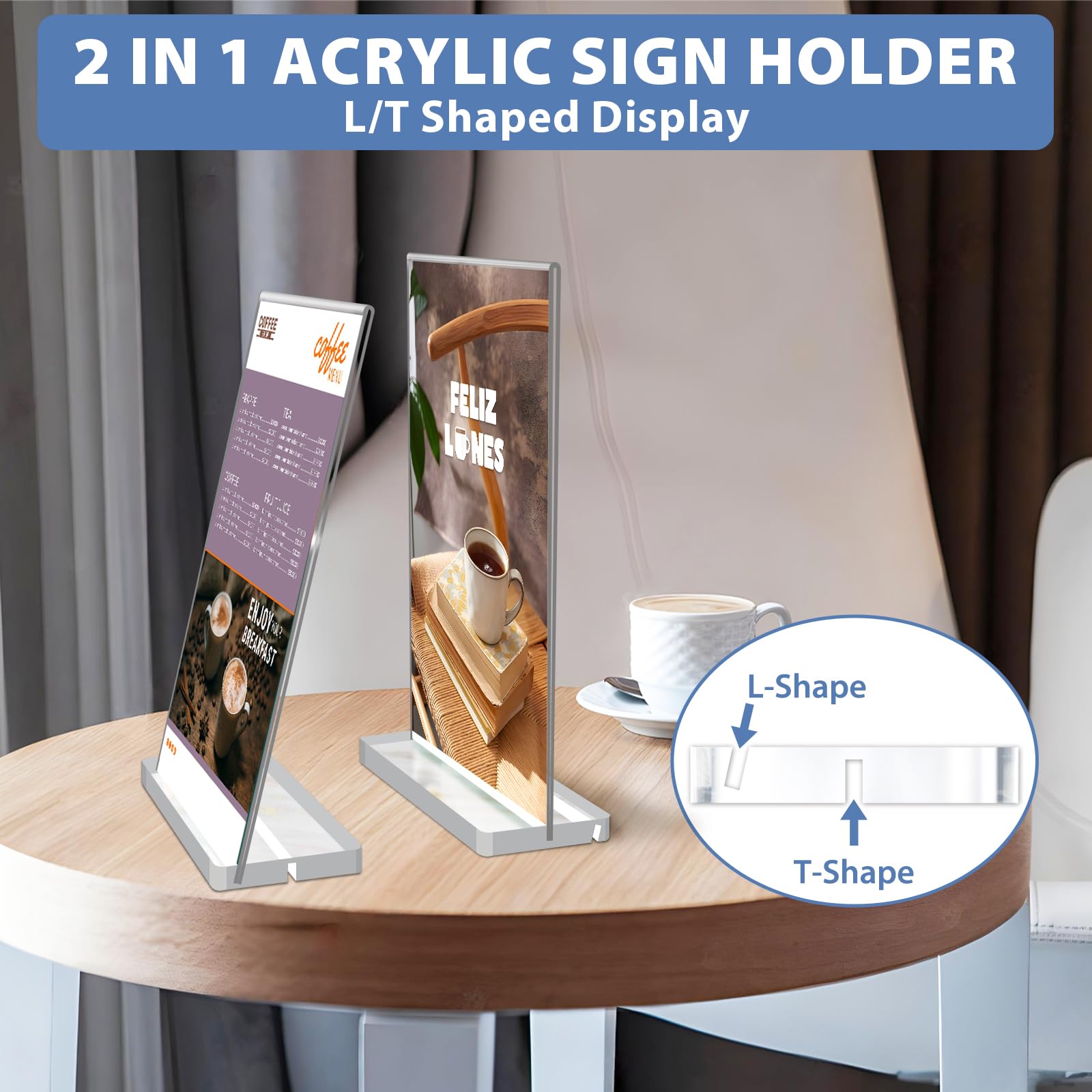 Soportes Acrílicos Para Carteles 8.5x11 Pulgadas - 10 Unidades | Exhibición Menús Y Anuncios