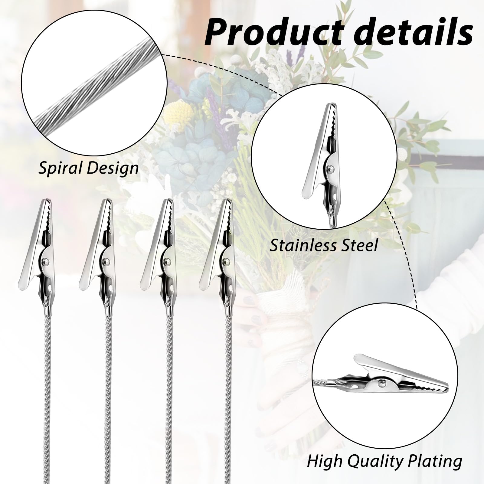 Pinces Crocodiles En Fil Métallique, 50 Pièces Pinces Crocodiles, Support Photo