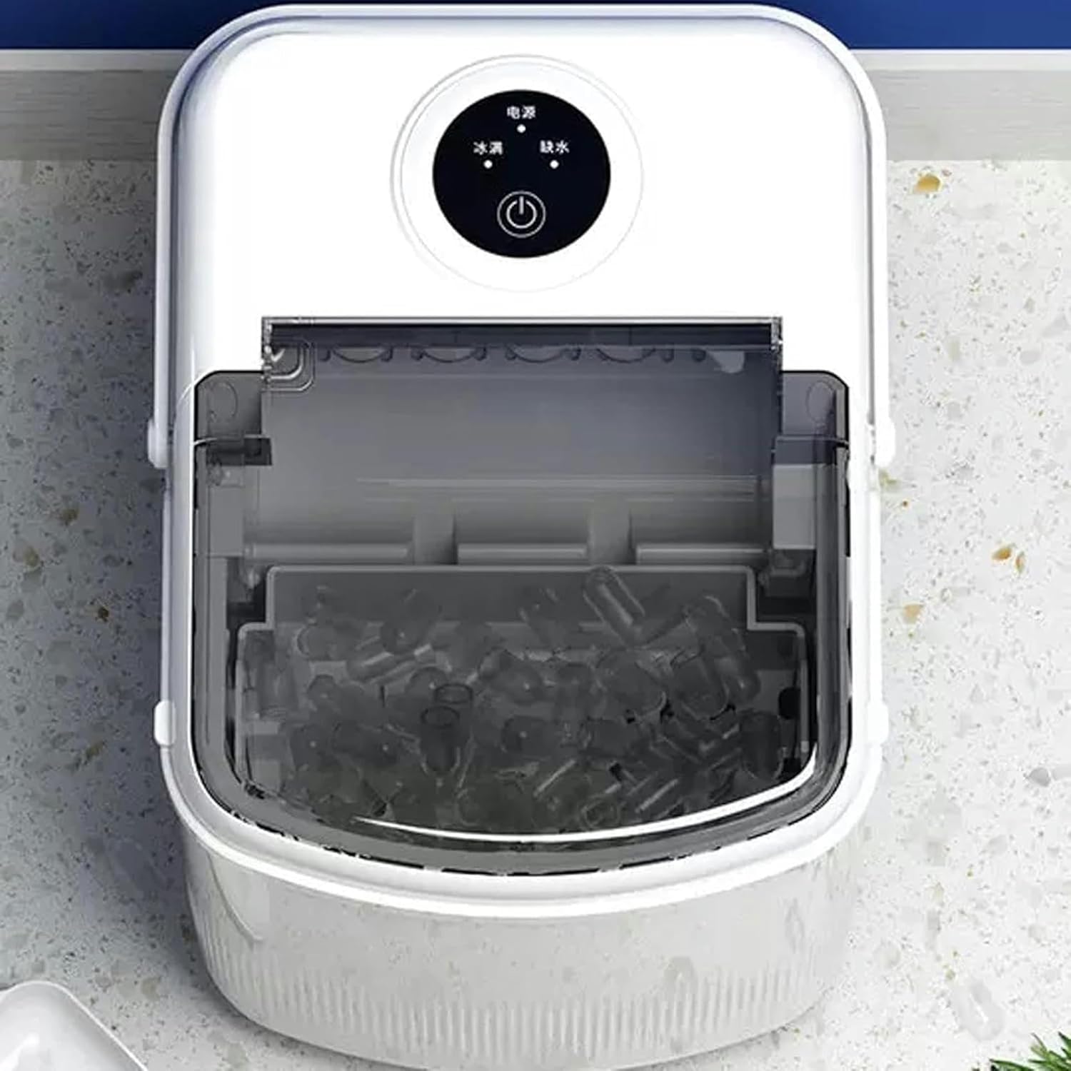 AMNOOL Machine to Make Ice On Countertop Machine for Make Ice for Countertop, 9 Bullet Cubes Ready in 6-9 Minutes, Machine for Doing Portable Ice with Autolympie, Shovel for Ice, Machine for