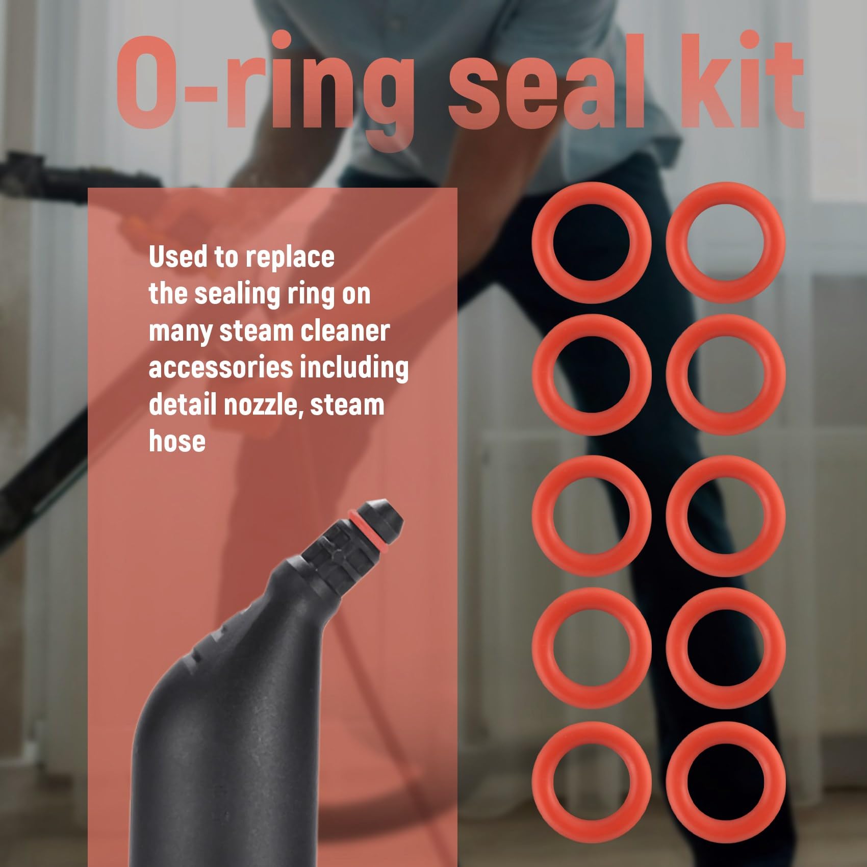 Pasuihcay O-Ring Rubber Ring 10 Packs Suitable for SC2 SC3 SC4 SC5 CT10 Steam Cleaner, Brown
