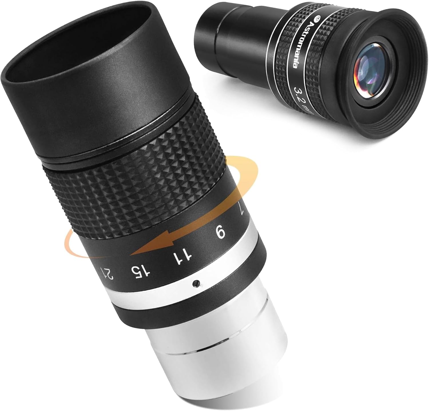 Astromania Telescope Eyepiece 3.2mm, Wide Angle 58 Degree - Bundle with - Zoom Eyepiece for Telescope 7-21mm