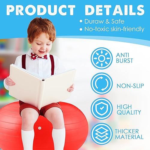 Miniatura 3 de Honoson 12 piezas de asientos flexibles para aula, sillas de pelota de yoga elementales para niños, silla inflable de dona, silla de oficina,