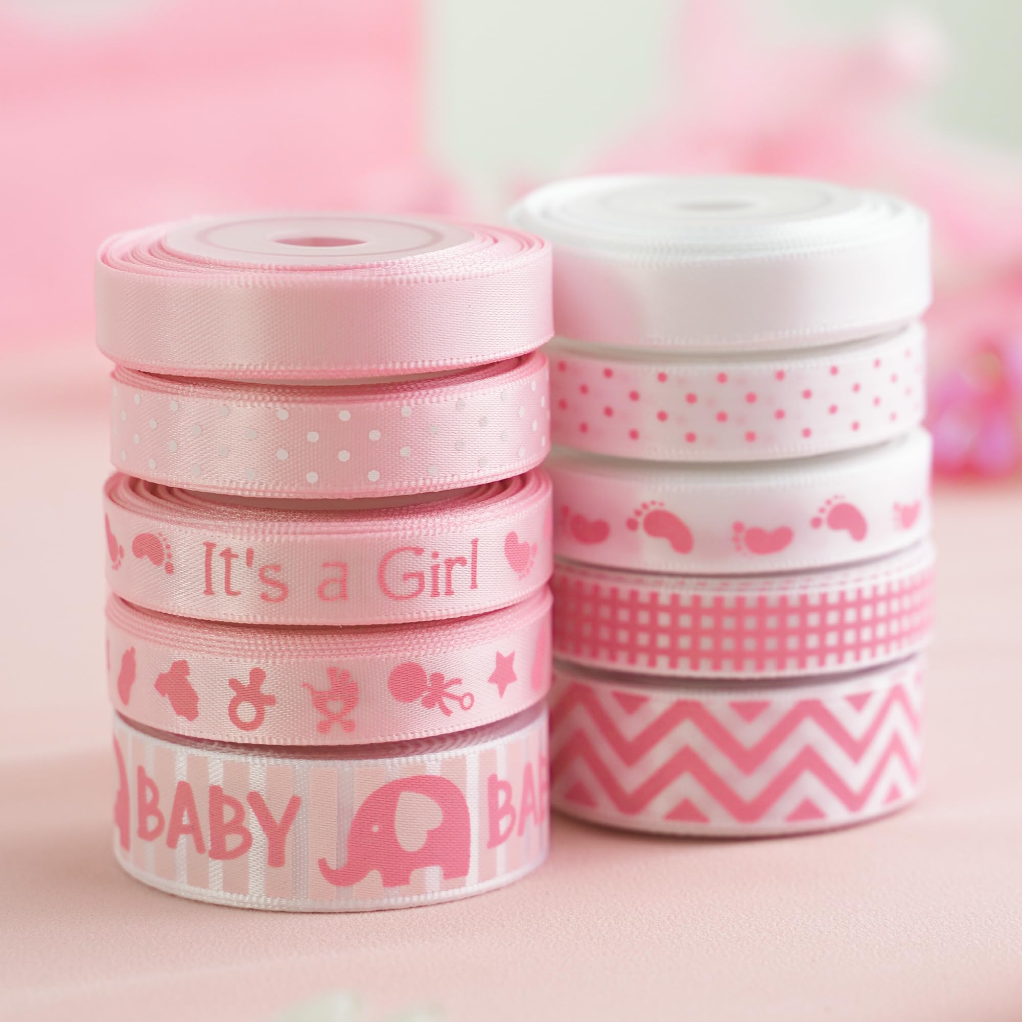Amazon.com: HUIHUANG Baby Girl Pink Ribbon for Baby Shower Its
