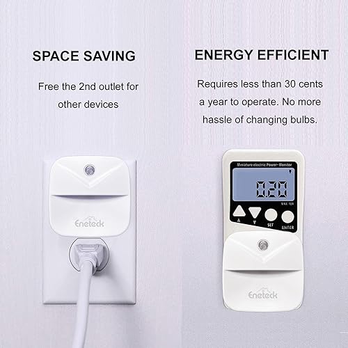 Miniatura 5 de Eneteck Luces nocturnas LED enchufables a la pared, luz nocturna suave con sensor de polvo a amanecer, luz nocturna para viajes, cocina, adultos,