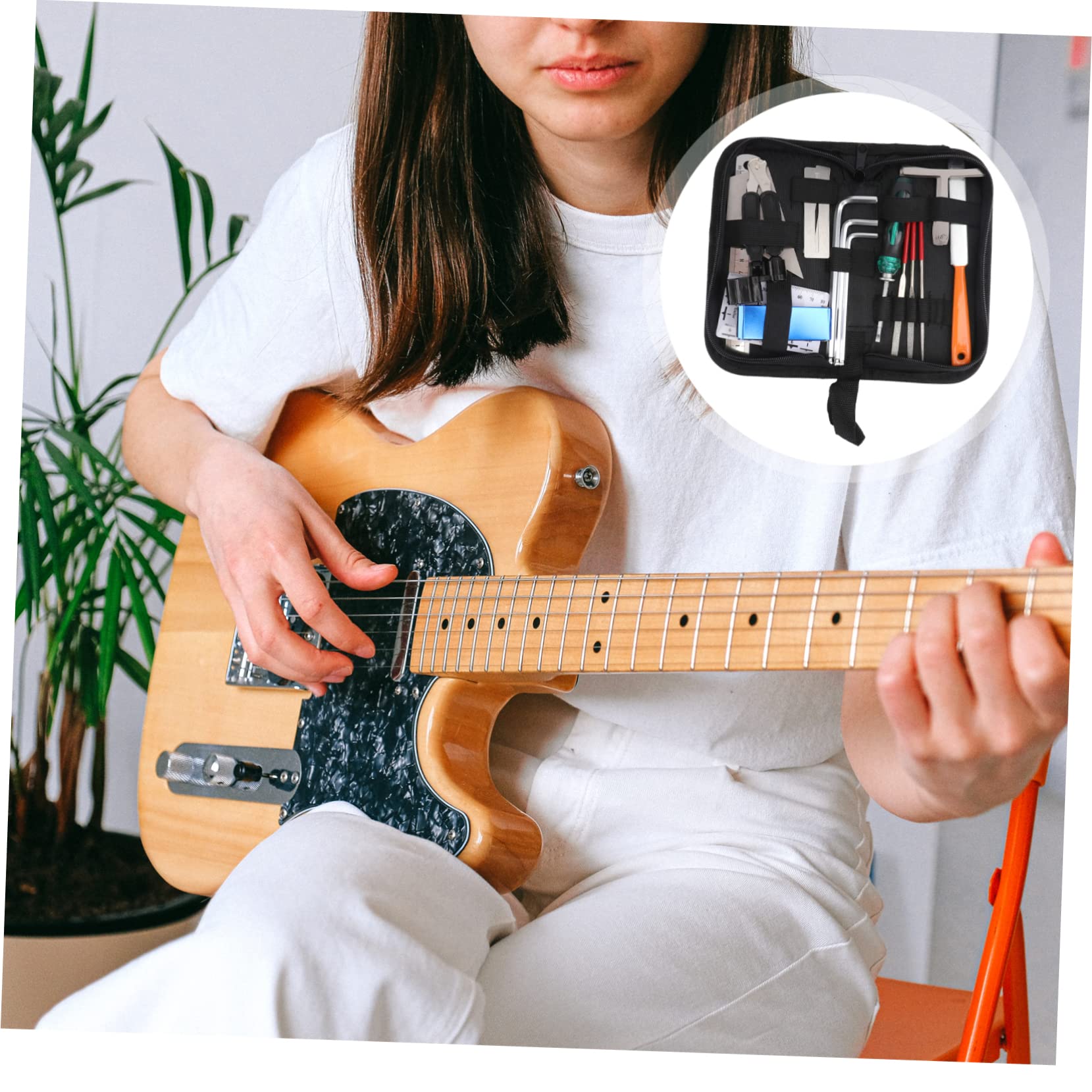 Kit Strumenti Manutenzione Chitarra Nero Ferro Gomma | Uso Professionale, Riparazione e Cura, Pratico Nell'impiego, Accessorio Musicale