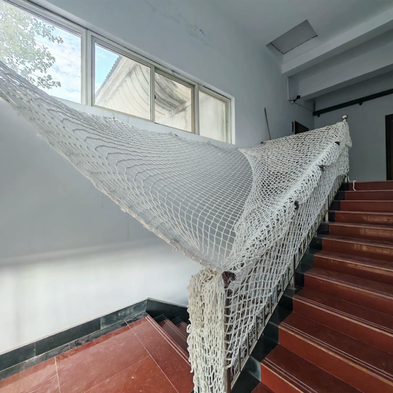 Nylonowa siatka bezpieczeństwa na balkon i budowę, 1 x 10 m, ochrona przed wspinaczką na zewnątrz, odporna na warunki atmosferyczne, idealna do zabezpieczenia dzieci i przytrzymywania zwierząt