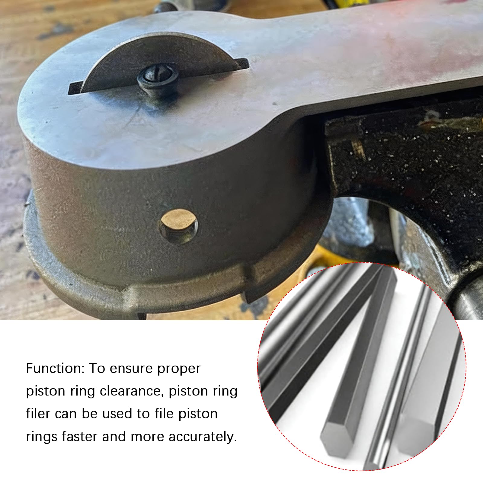 BRGD Molinillo Manual de Anillo de Pistón, Amoladora de Anillo de Pistón Manual con Muela Abrasiva de Carburo de Grano 120 para Reparación de Pistones