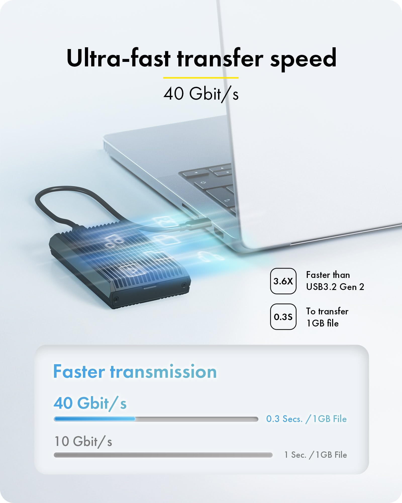 Enclosure SSD M.2 NVMe Thunderbolt 4 Custodia Aluminio - Dettaglio