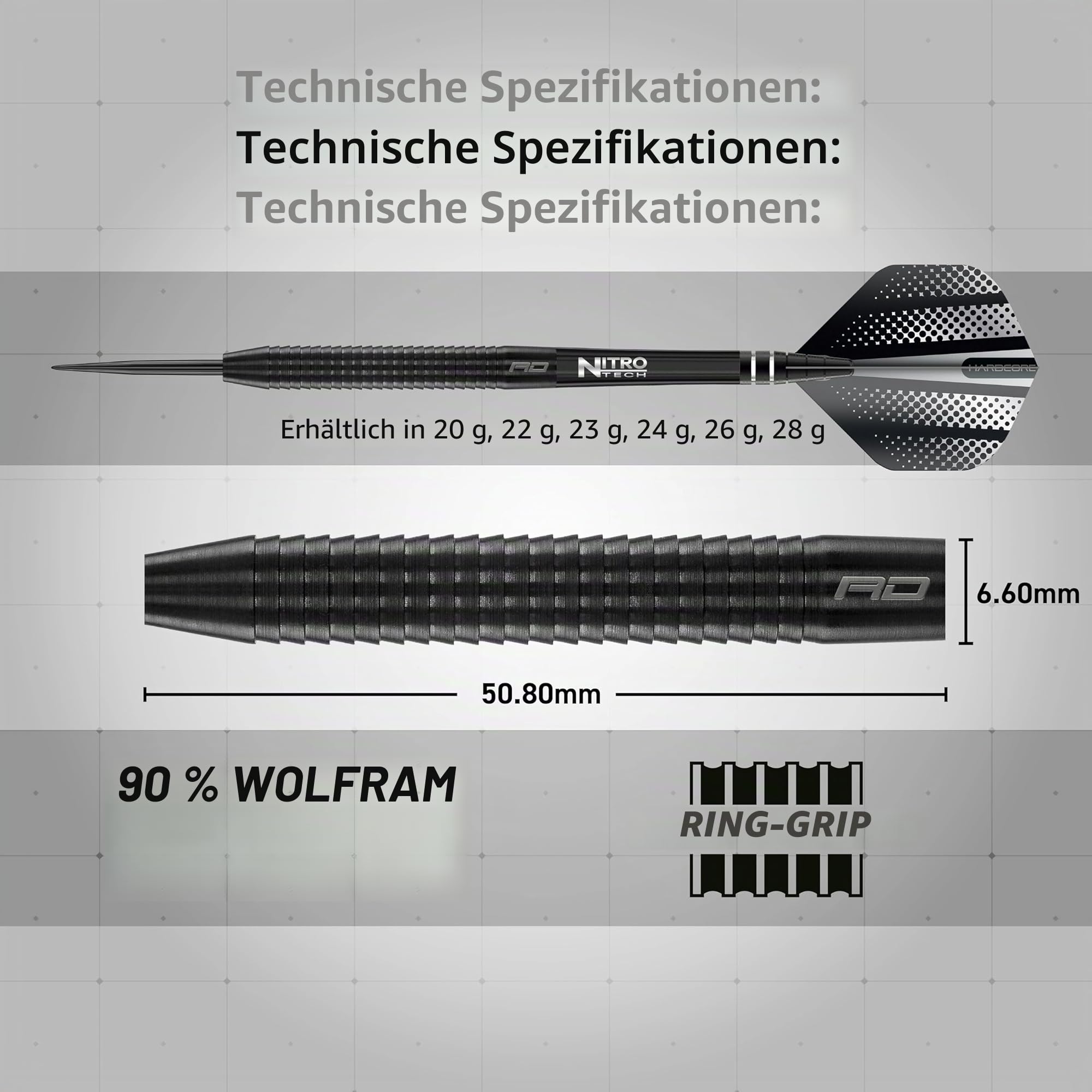 RED DRAGON Darts Razor Edge Schwarz Dartpfeile – 85% Wolfram Steeldarts | 20g, 22g, 23g, 24g, 26g, 28g | Profi Dart Set mit Flights & Schäften