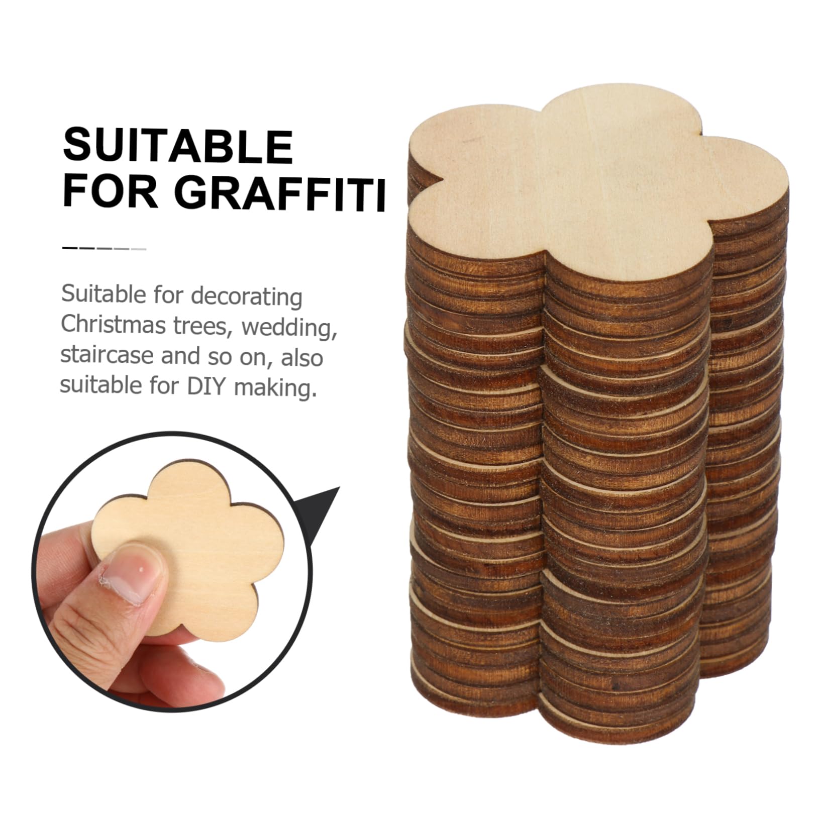 Gadpiparty 5 Sätze Unbehandelte Holzscheiben Diy Hochzeits Und Festdekoration Bastelzubehör Für Kreative Wohnraumgestaltung Und Festliche Anlässe 50 Stück * 5