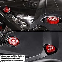 Vista 4 de Aluminium Alloy Engine Oil Cap Radiator Cap Washer Cap Brake Fluid Cap Cover Trim Compatible with Chevrolet Corvette C8 2020-2023 2024 2025, Engine