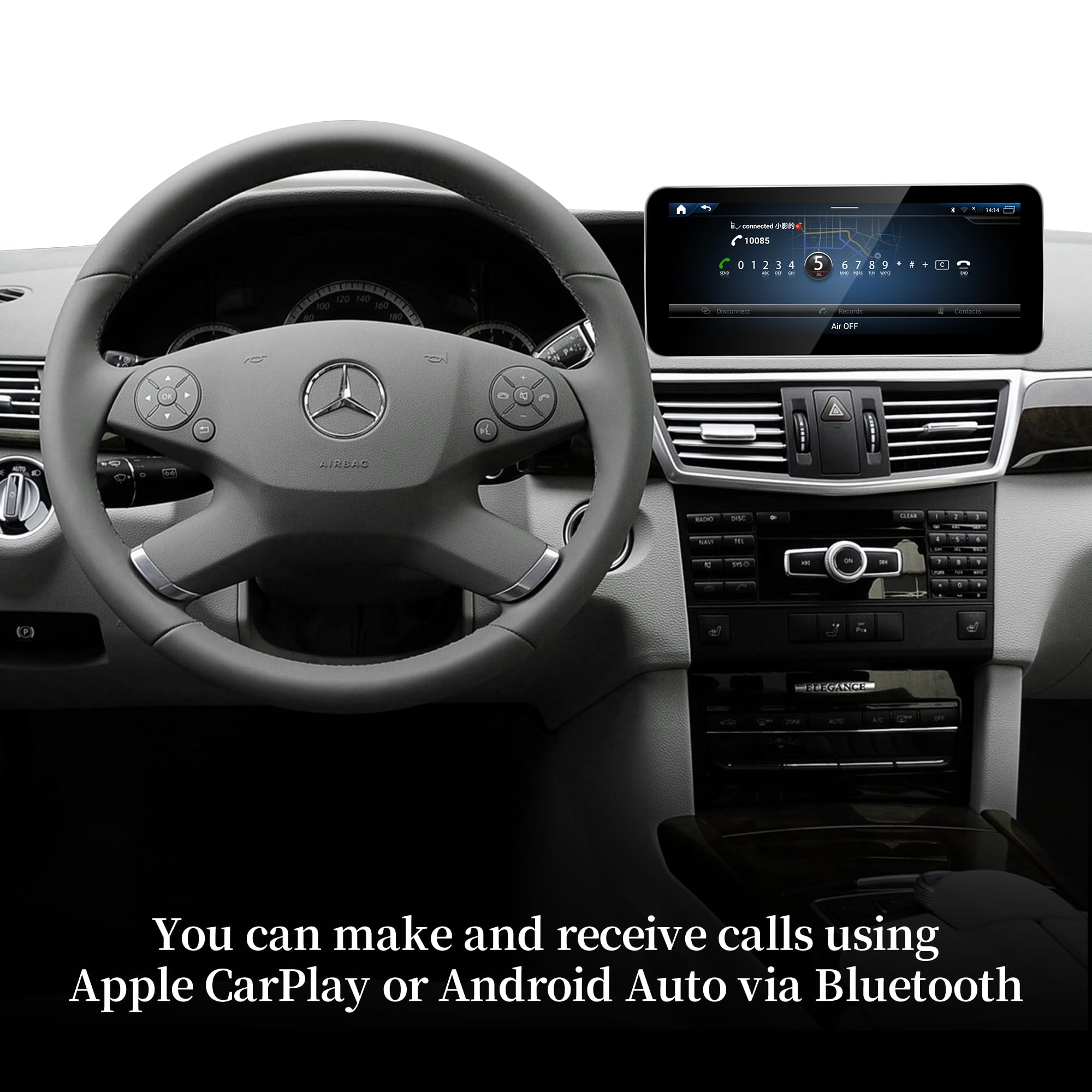 Najlepszy ekran Android 12.3 do Mercedesa klasy E NTG 4.0 C207 A207 W207 CarPlay Android Auto Full (podzielony) ekran Mirroring App Netflix YouTube Spotify Wi-Fi Navigation Waze Vehicle Cameras (128