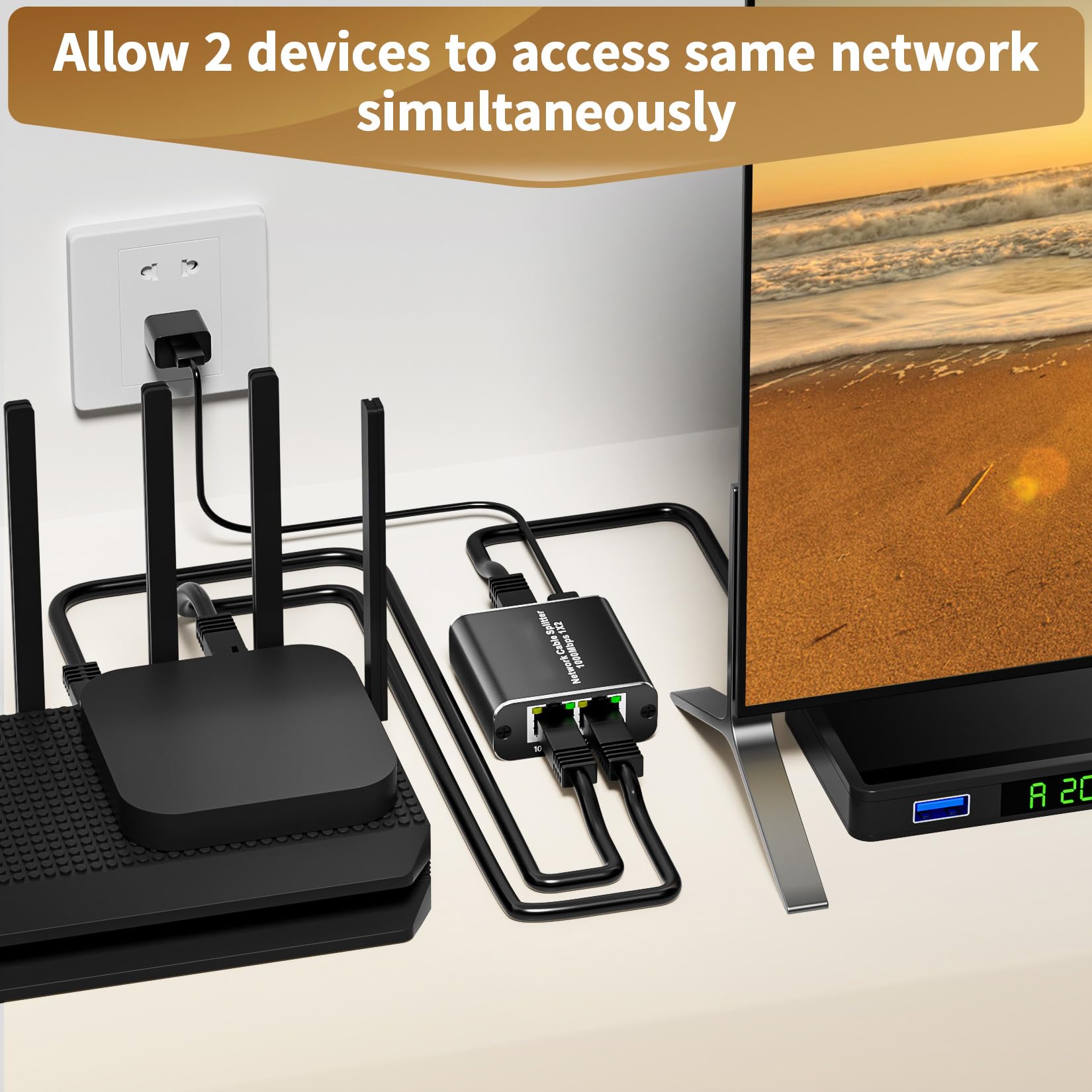 Poe Switch Ethernet Network Splitter, LUKFOCAB 100Mbps RJ45 Ethernet  Splitter Adapter 1 To 2 2 Devices Simultaneous Networking Lan Splitter With  Usb Power Cable Ethernet Cable Splitter For Cat5 5e 6 7 8 100 Mbps Moca  Adapter