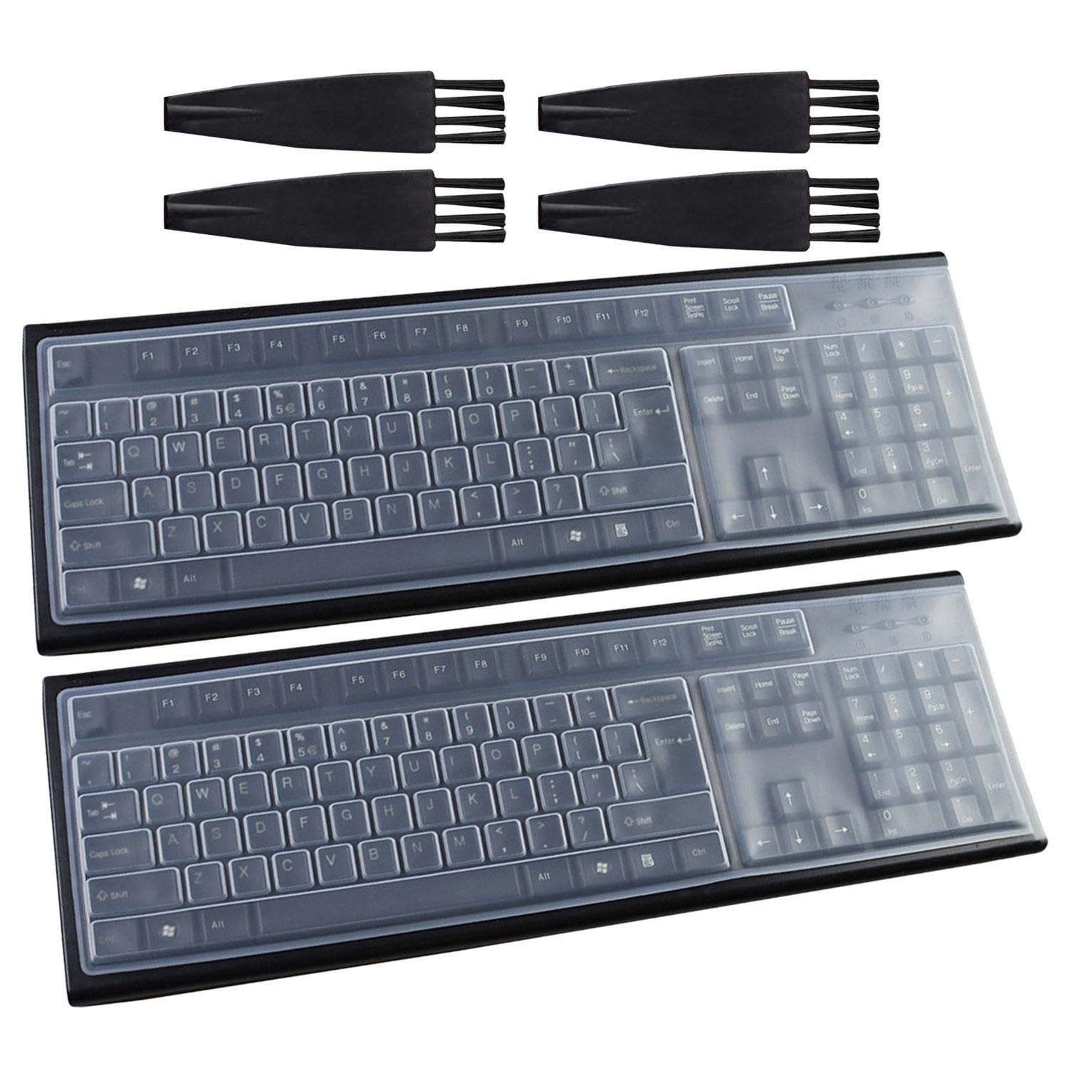2 Piezas de película para teclado, 4 Piezas de Cepillo de Limpieza, Cubierta Transparente para teclado