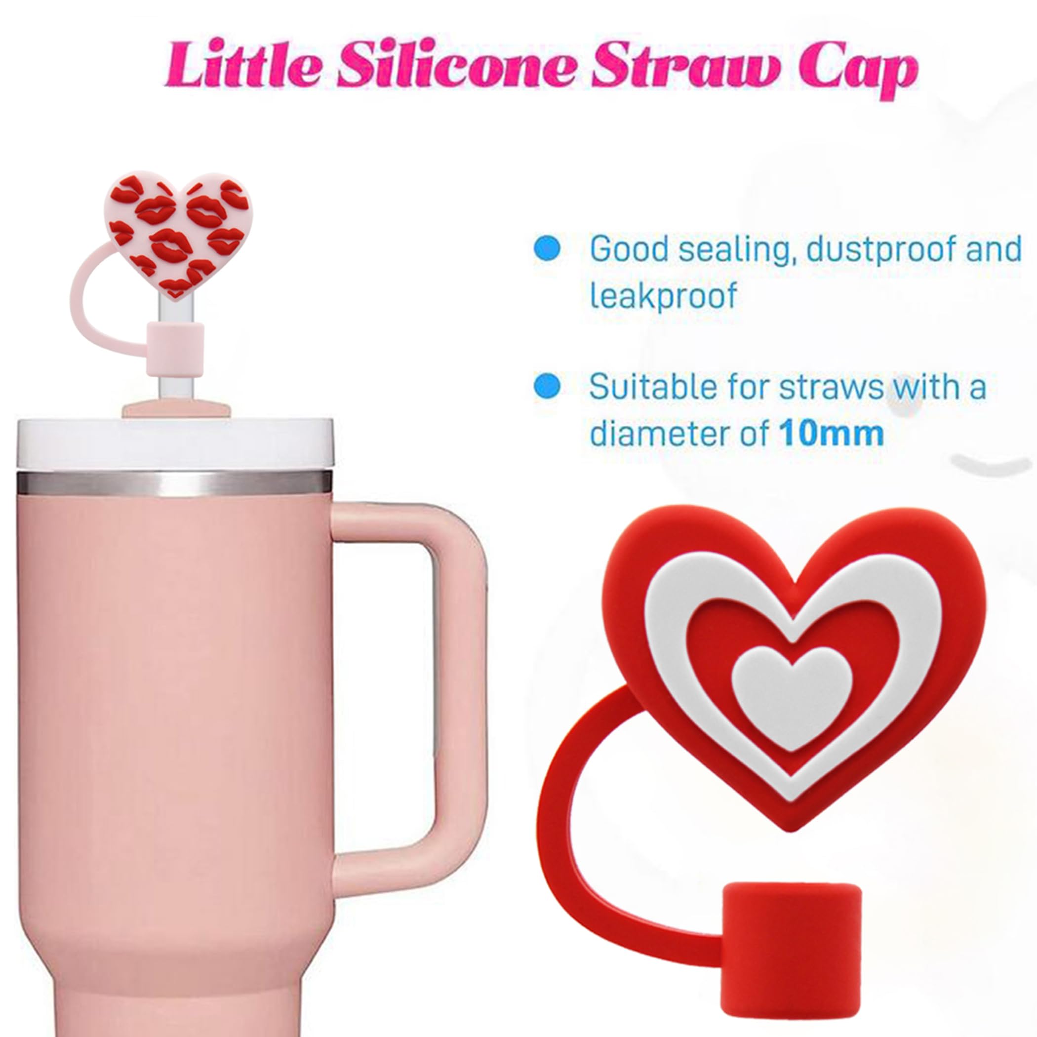 Lot De 4 Capuchons De Paille En Forme De Cœur Pour Tasse